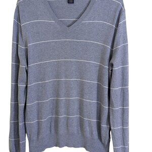 Banana Republic Mens Silk Cashmere Lightweight Sweater Size Med Striped V Neck